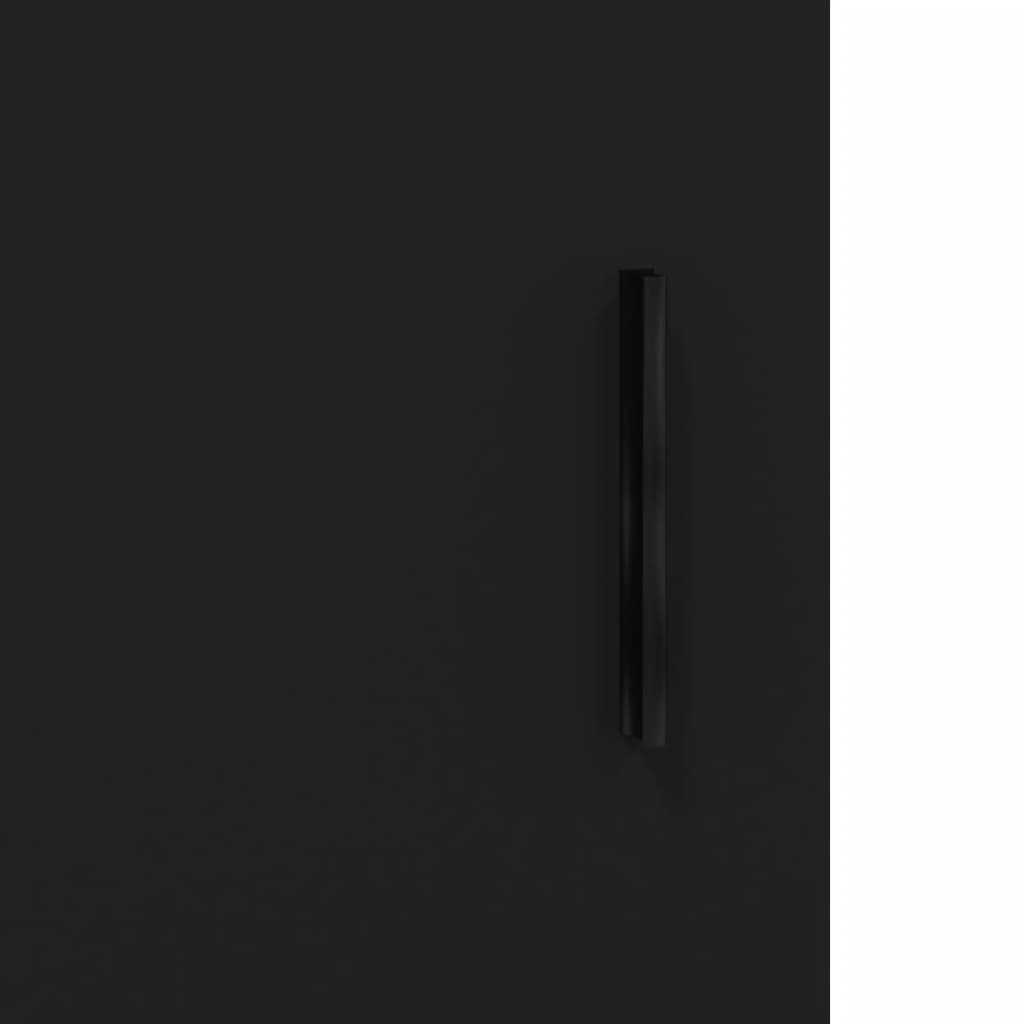 Black Bedside Cabinets 2pcs, 40x40x50cm, Engineered Wood
