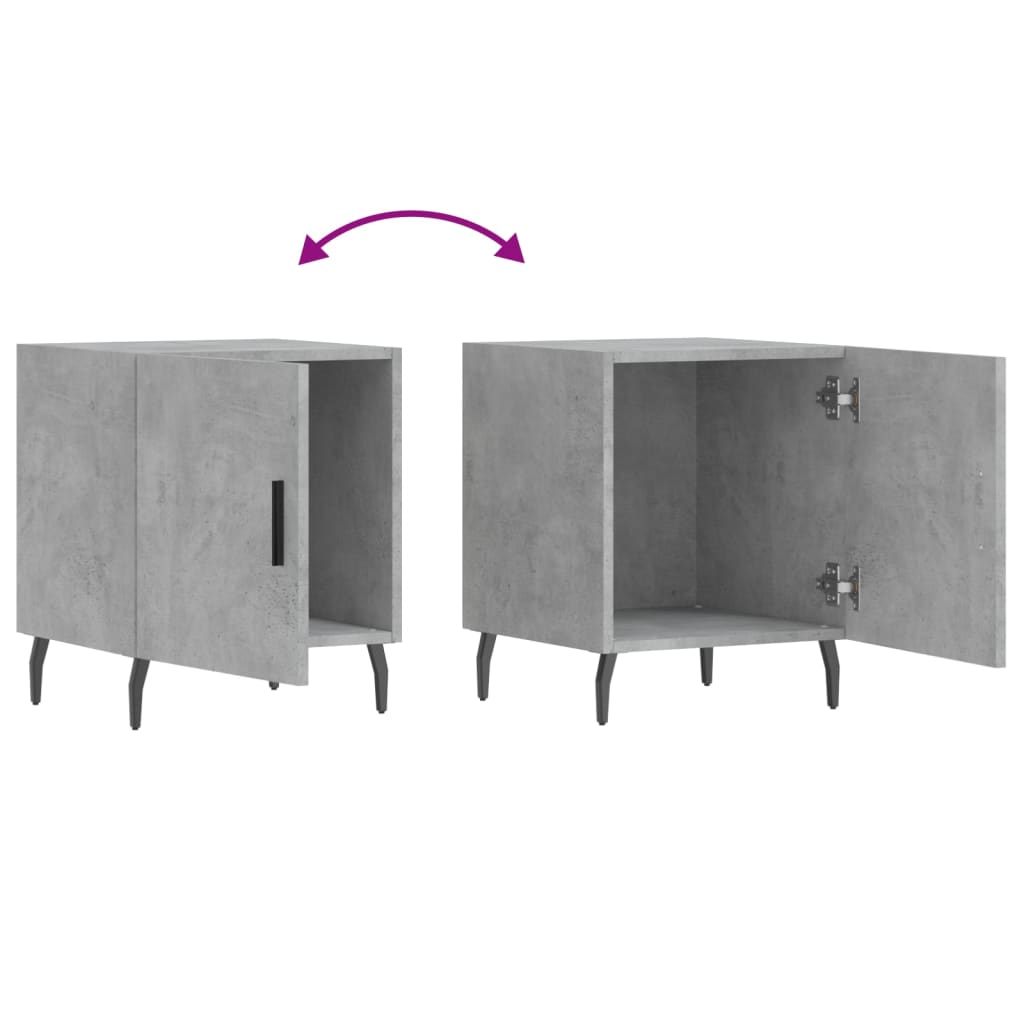 Concrete Grey Bedside Cabinet 40x40x50 cm - Engineered Wood