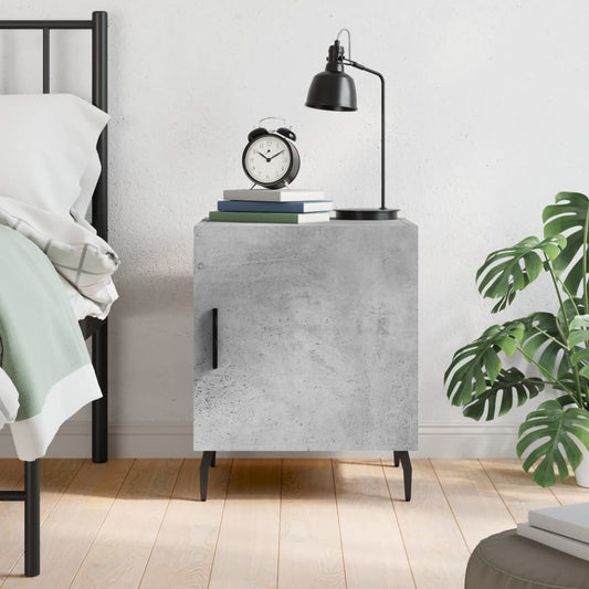 Concrete Grey Bedside Cabinet 40x40x50 cm - Engineered Wood