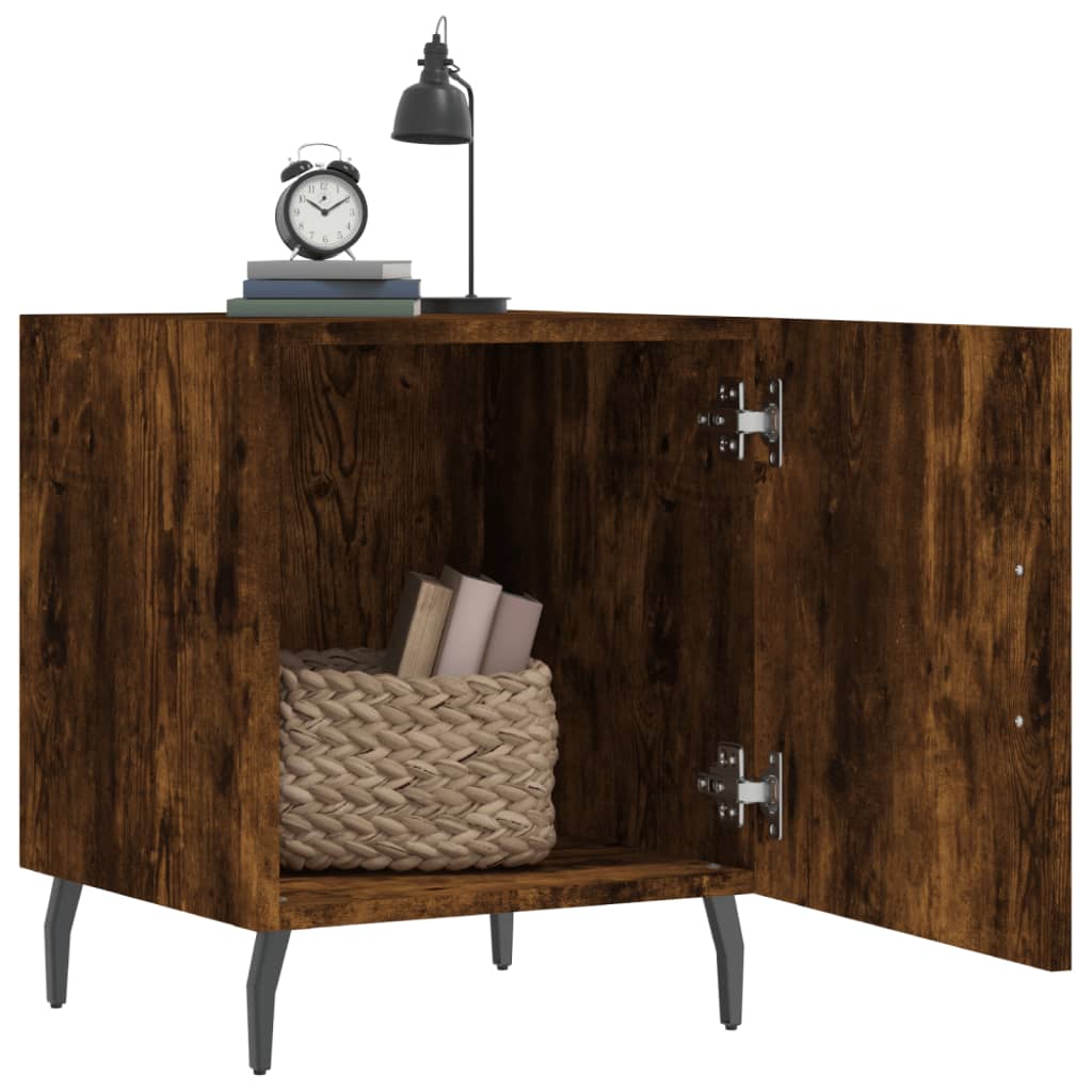 Smoked Oak Bedside Cabinet 40x40x50 cm - Engineered Wood
