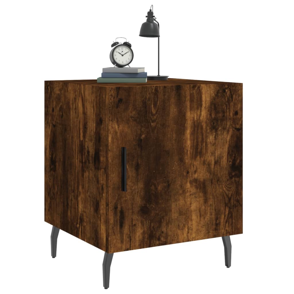 Smoked Oak Bedside Cabinet 40x40x50 cm - Engineered Wood