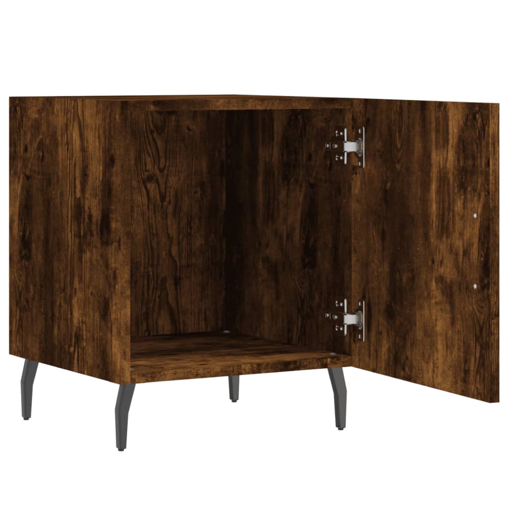 Smoked Oak Bedside Cabinet 40x40x50 cm - Engineered Wood