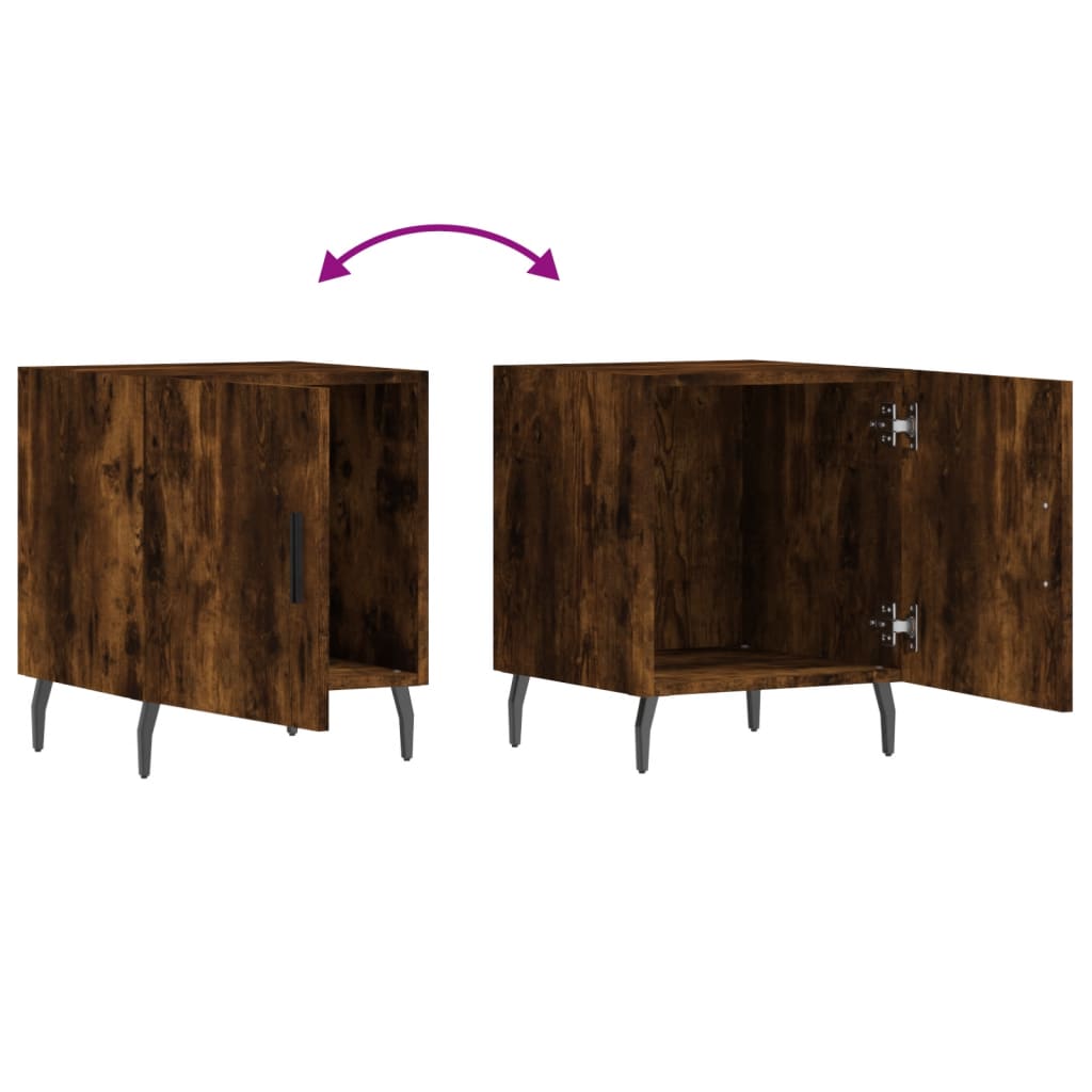Smoked Oak Bedside Cabinet 40x40x50 cm - Engineered Wood