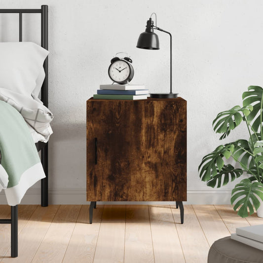 Smoked Oak Bedside Cabinet 40x40x50 cm - Engineered Wood