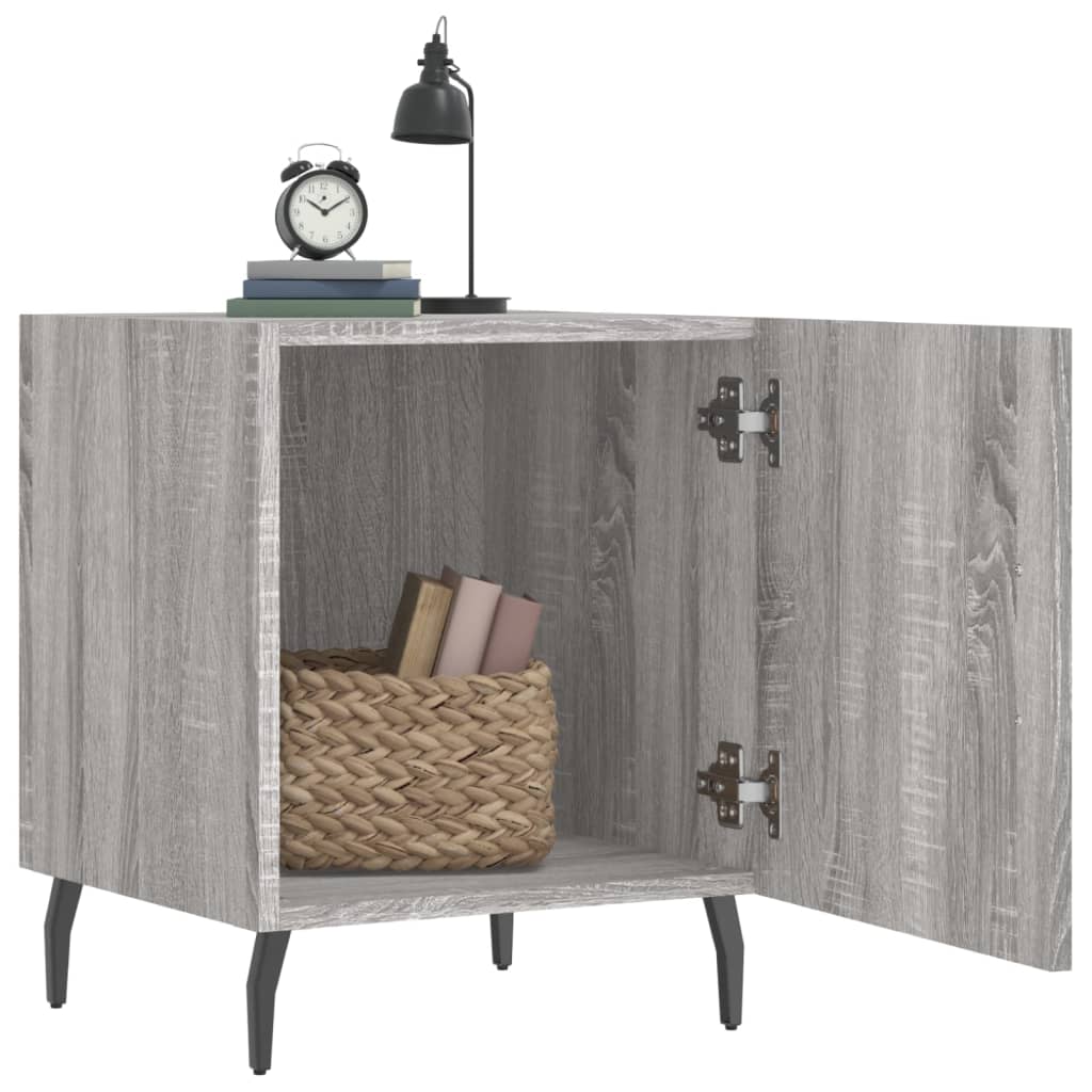 Grey Sonoma Engineered Wood Bedside Cabinets Set - 40x40x50 cm