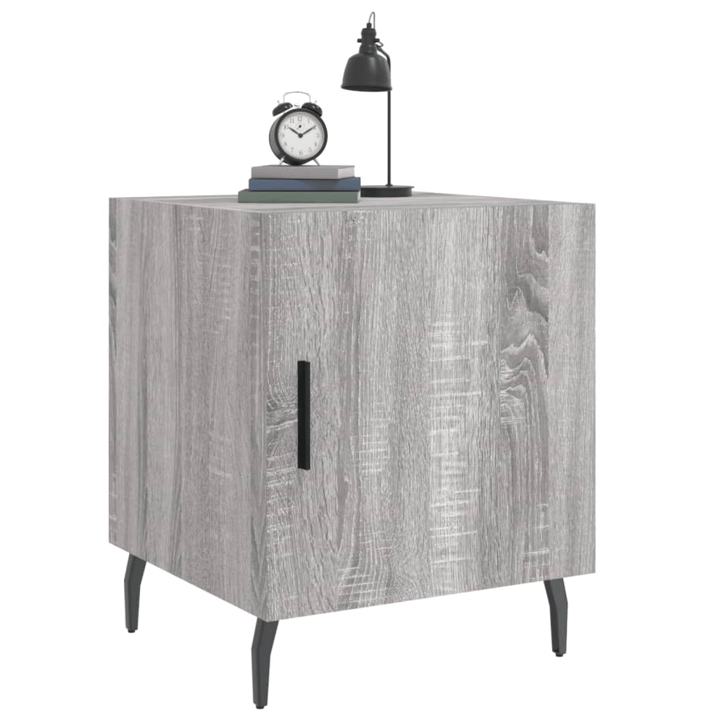 Grey Sonoma Engineered Wood Bedside Cabinets Set - 40x40x50 cm