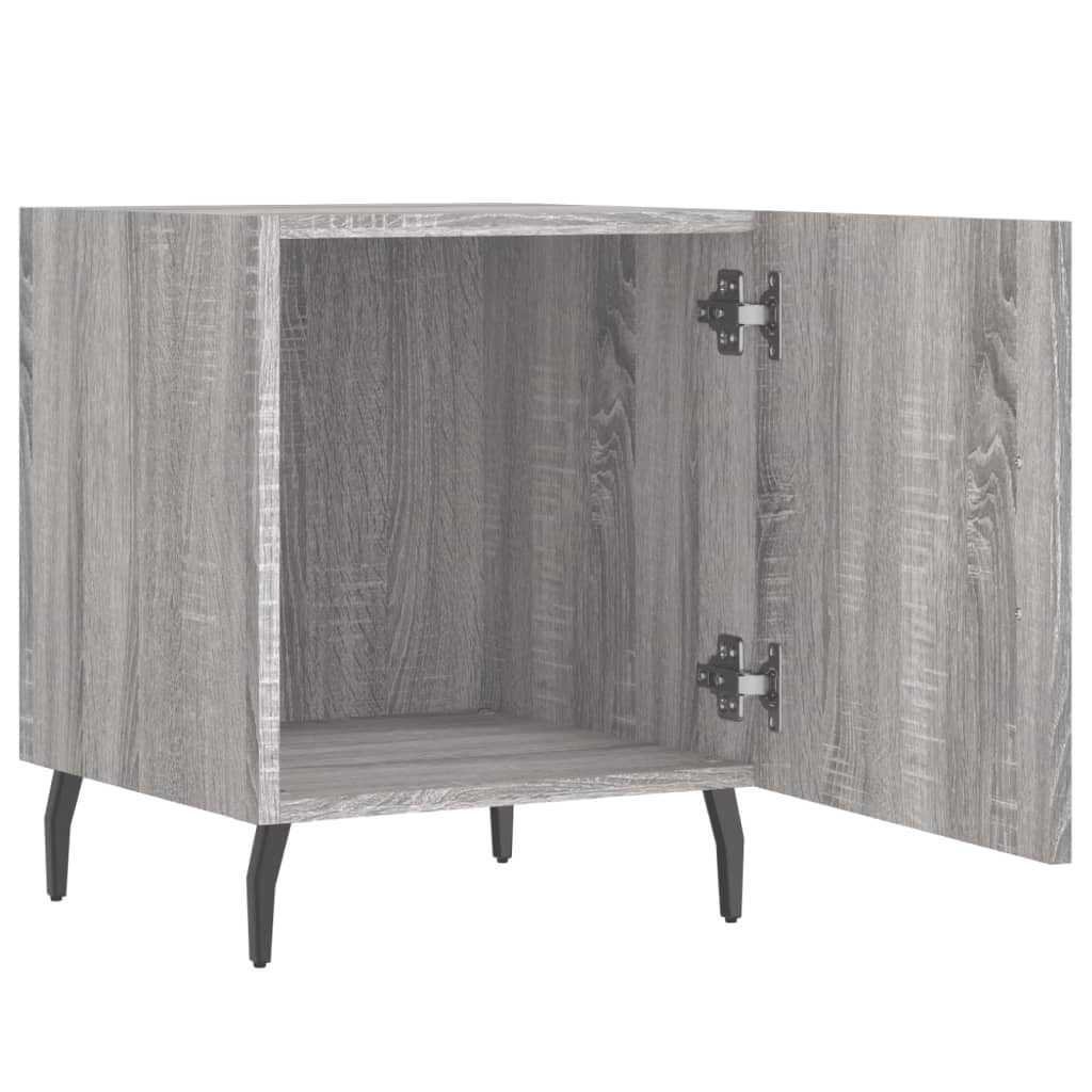 Grey Sonoma Engineered Wood Bedside Cabinets Set - 40x40x50 cm