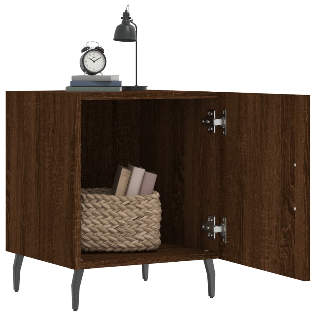 Brown Oak Bedside Cabinets 2pcs - 40x40x50cm Engineered Wood