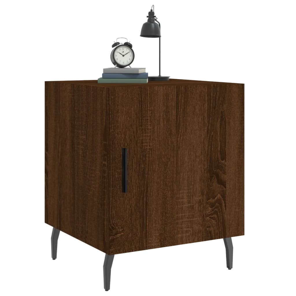 Brown Oak Bedside Cabinets 2pcs - 40x40x50cm Engineered Wood