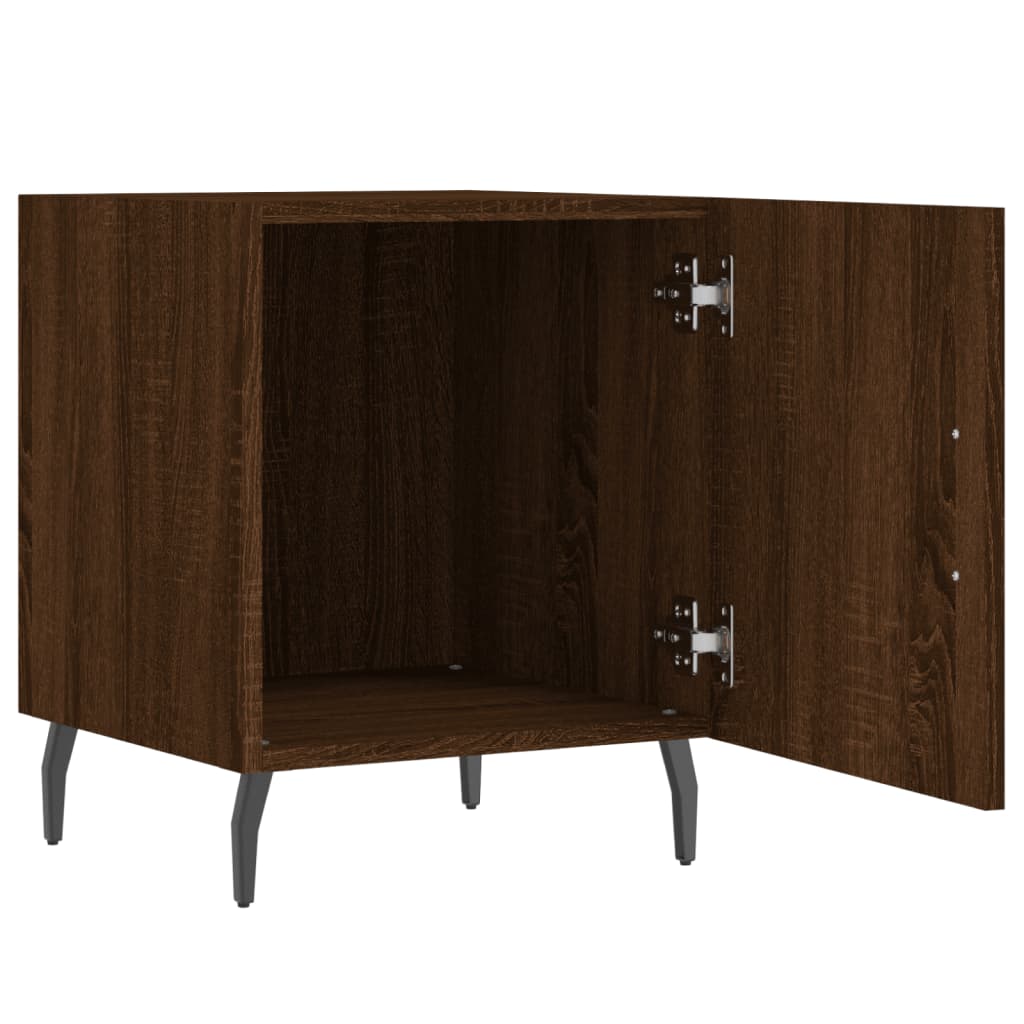 Brown Oak Bedside Cabinets 2pcs - 40x40x50cm Engineered Wood