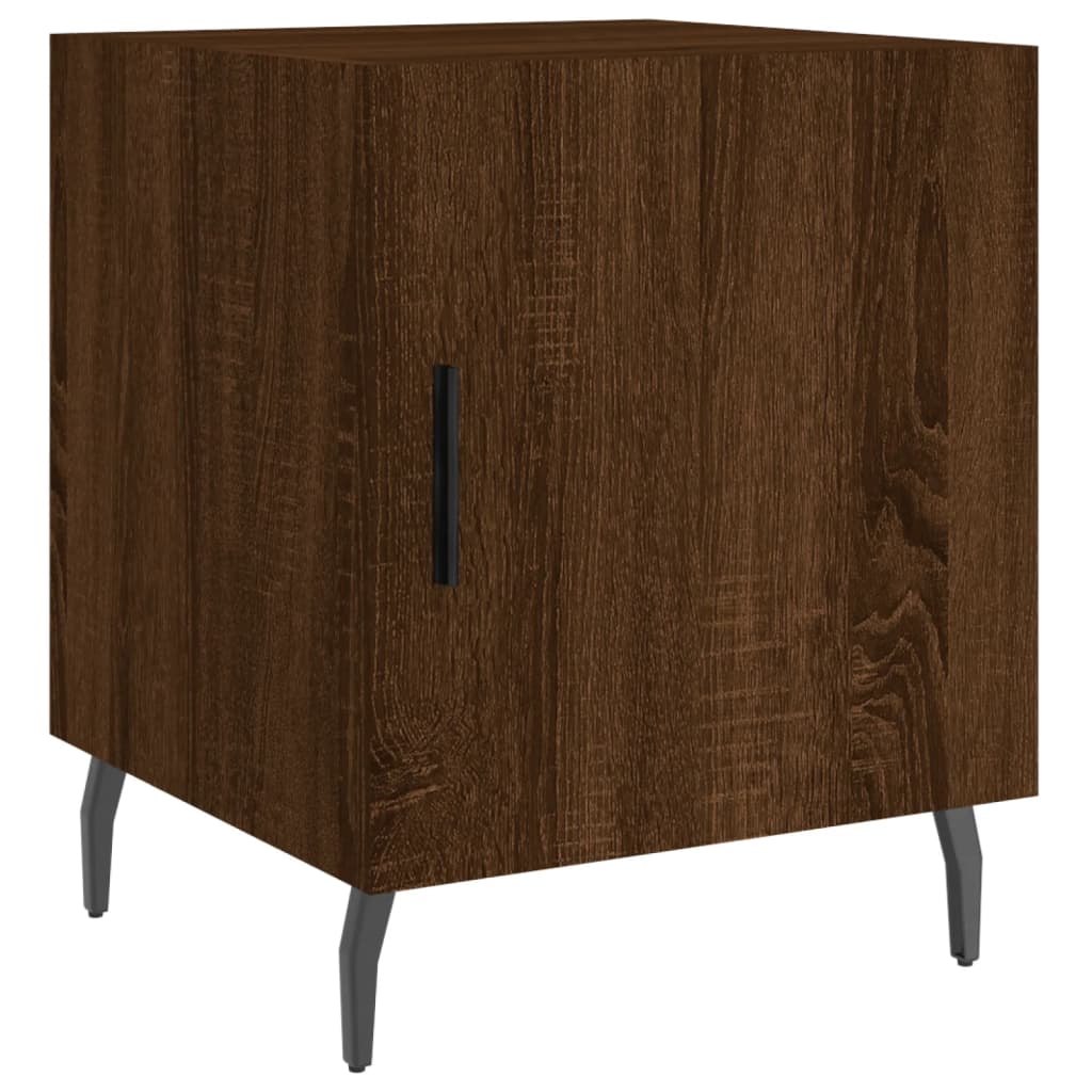 Brown Oak Bedside Cabinets 2pcs - 40x40x50cm Engineered Wood