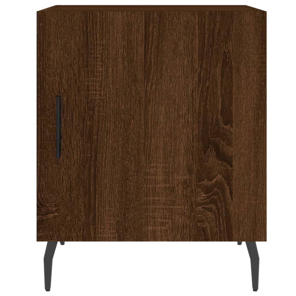 Brown Oak Bedside Cabinets 2pcs - 40x40x50cm Engineered Wood