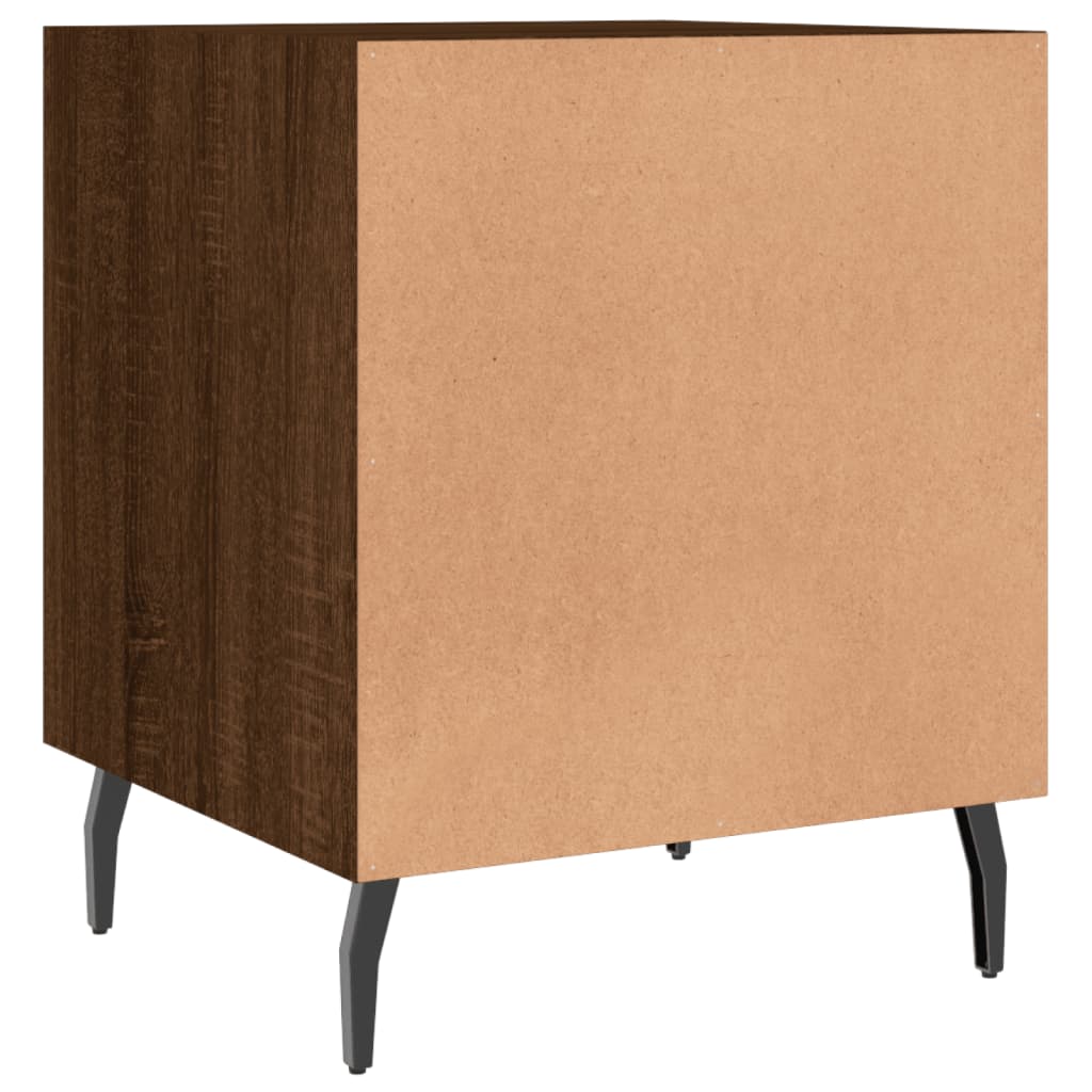 Brown Oak Bedside Cabinets 2pcs - 40x40x50cm Engineered Wood