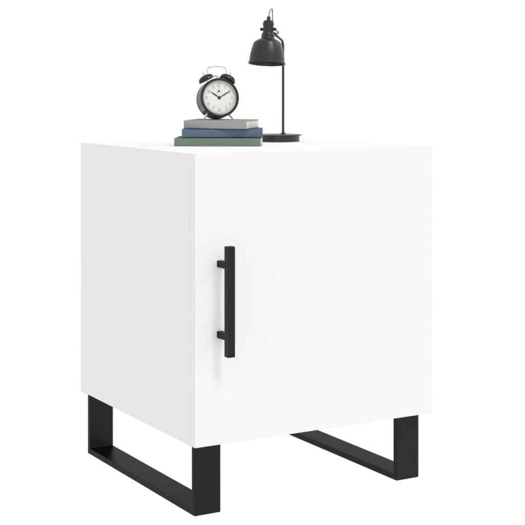 White Bedside Cabinets Set of 2 - 40x40x50 cm Engineered Wood