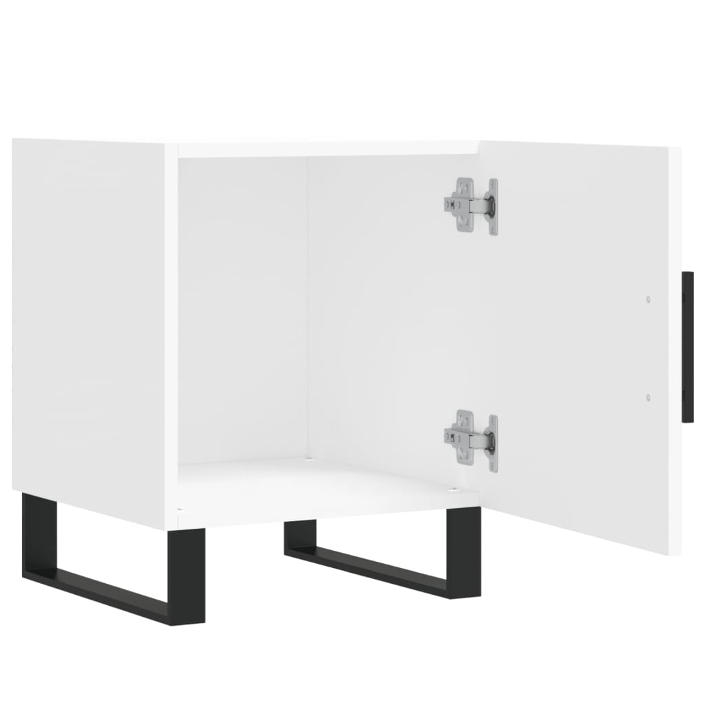 White Bedside Cabinets Set of 2 - 40x40x50 cm Engineered Wood