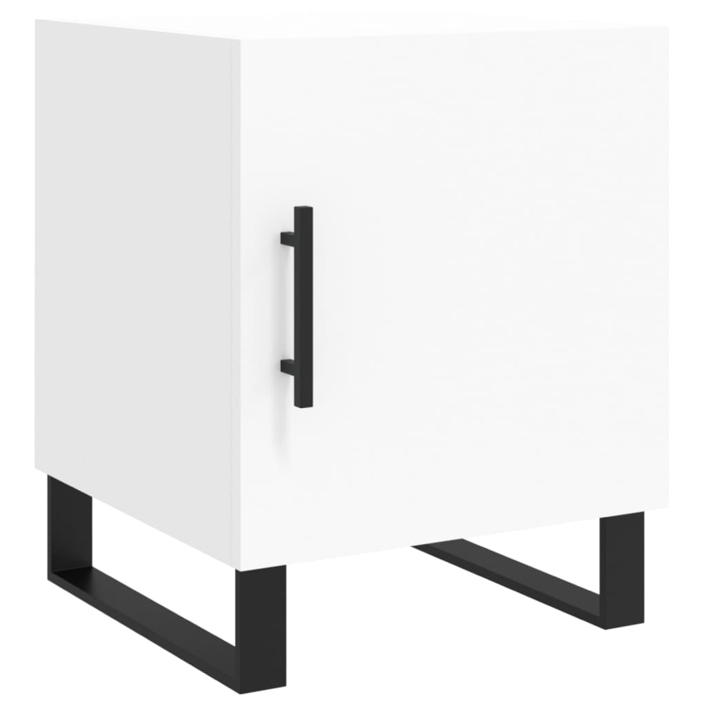 White Bedside Cabinets Set of 2 - 40x40x50 cm Engineered Wood
