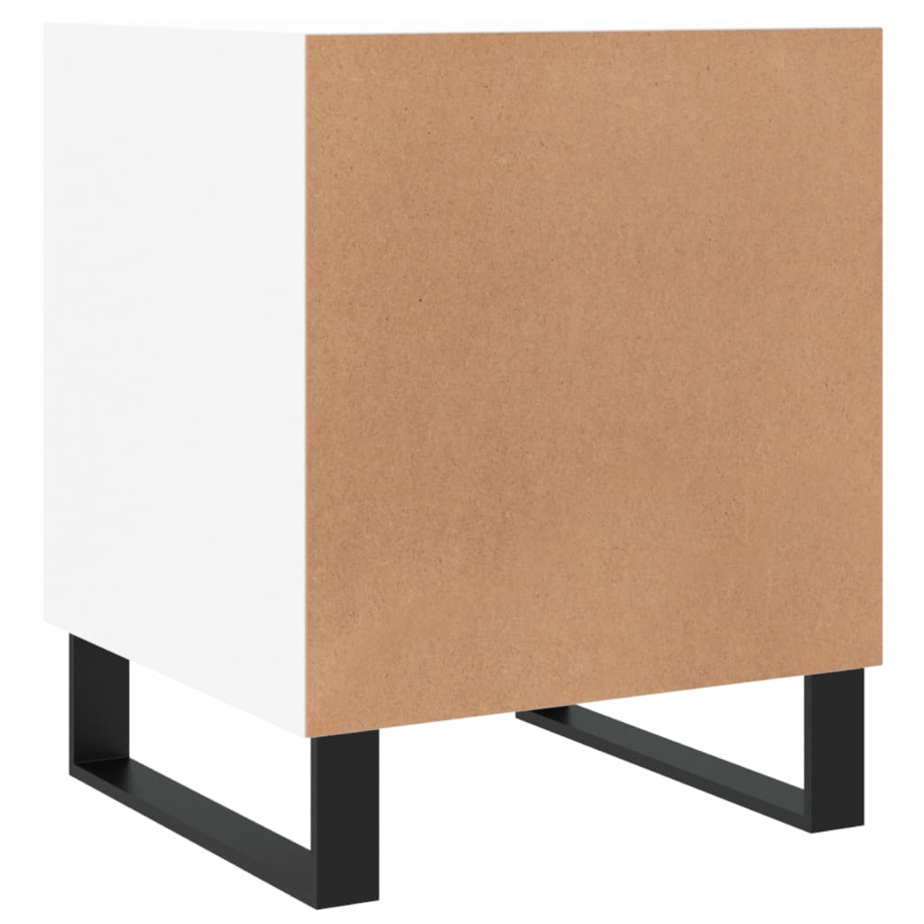 White Bedside Cabinets Set of 2 - 40x40x50 cm Engineered Wood