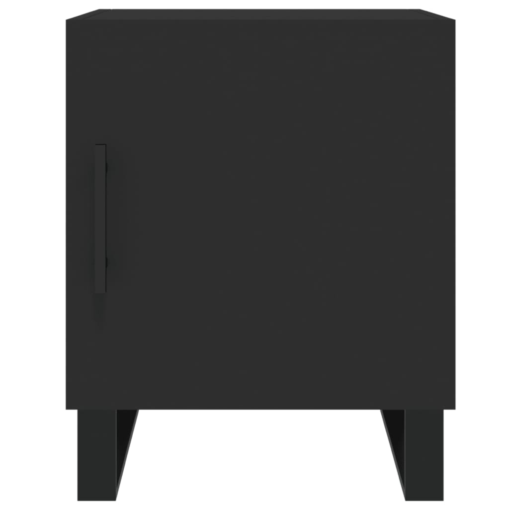 Black Bedside Cabinets Set of 2, Engineered Wood, 40x40x50 cm
