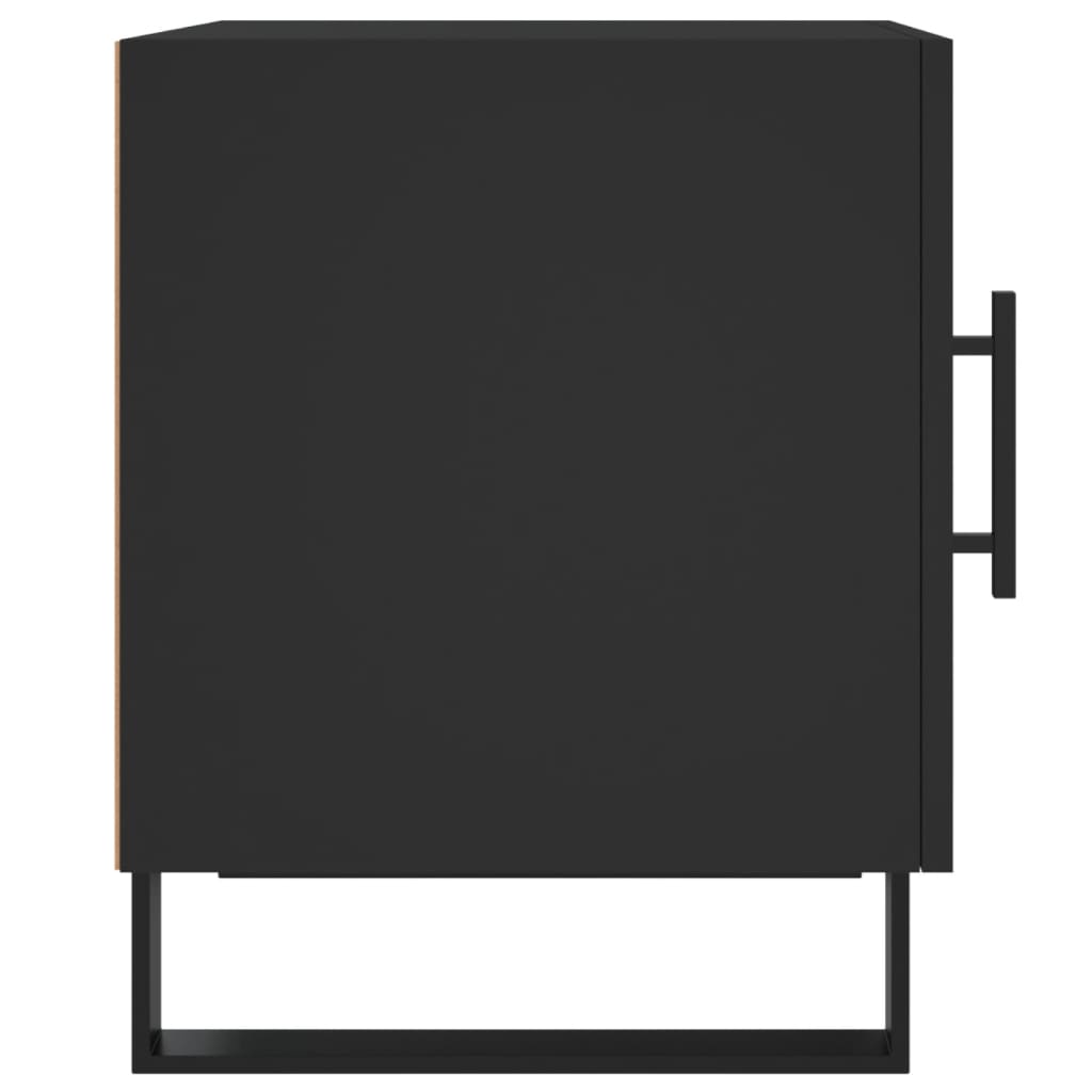 Black Bedside Cabinets Set of 2, Engineered Wood, 40x40x50 cm