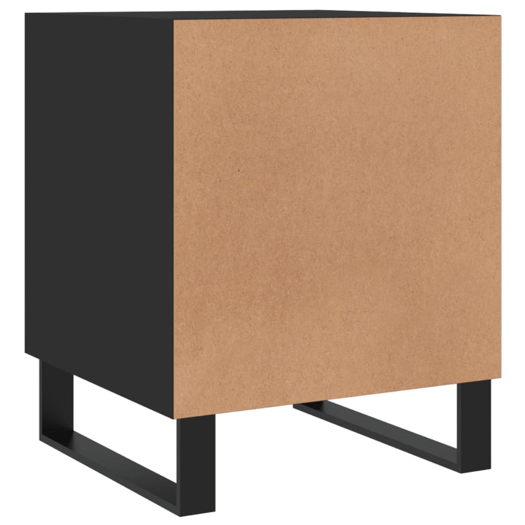 Black Bedside Cabinets Set of 2, Engineered Wood, 40x40x50 cm