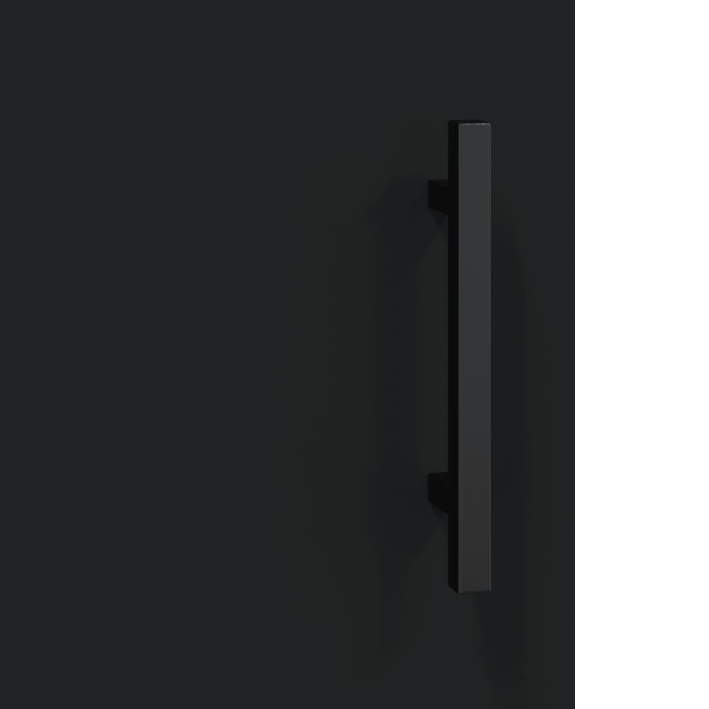 Black Bedside Cabinets Set of 2, Engineered Wood, 40x40x50 cm