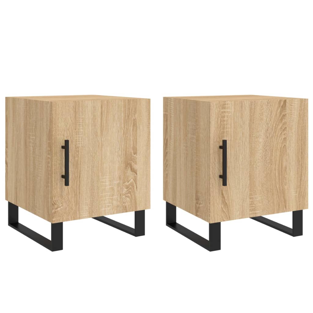 Sonoma Oak Bedside Cabinets Set of 2 - 40x40x50 cm Engineered Wood
