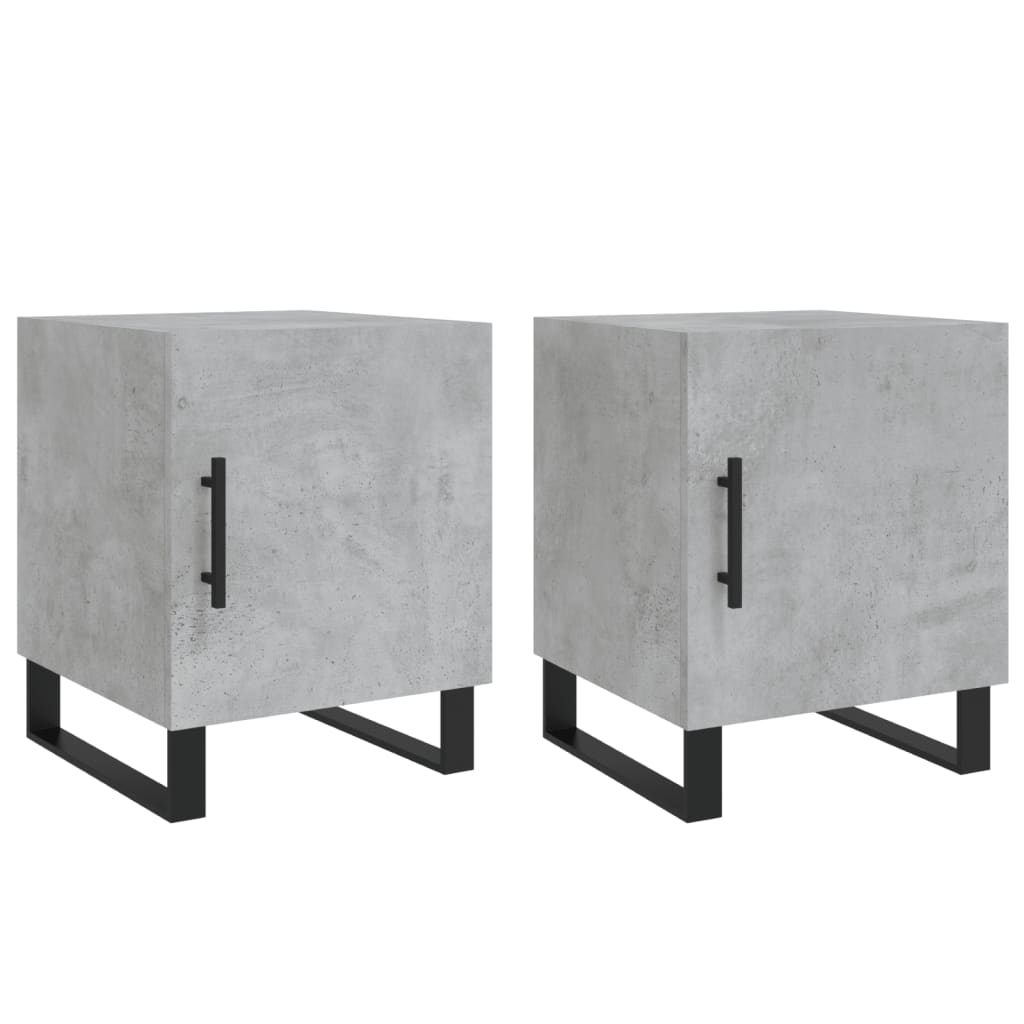 Concrete Grey Bedside Cabinets 2 pcs - 40x40x50 cm, Engineered Wood