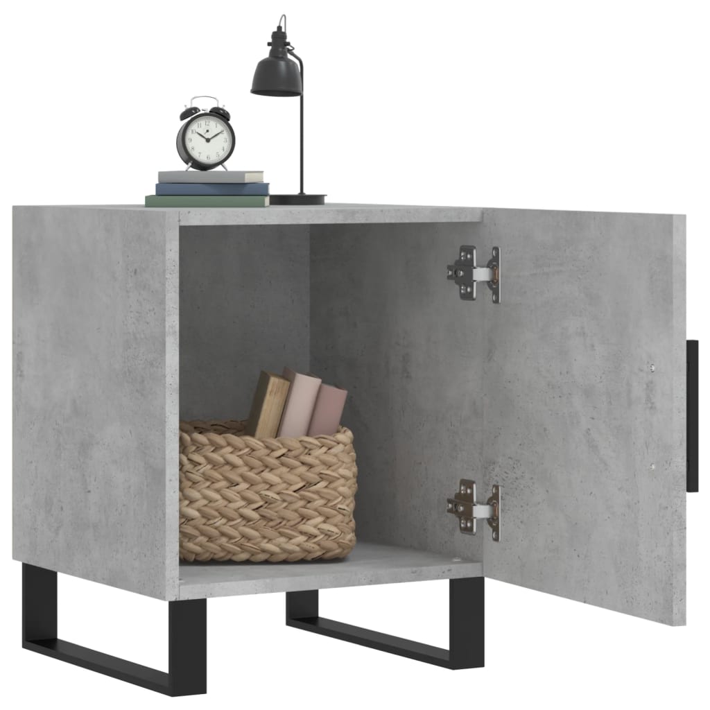 Concrete Grey Bedside Cabinets 2 pcs - 40x40x50 cm, Engineered Wood