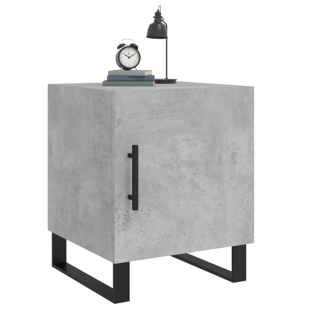Concrete Grey Bedside Cabinets 2 pcs - 40x40x50 cm, Engineered Wood