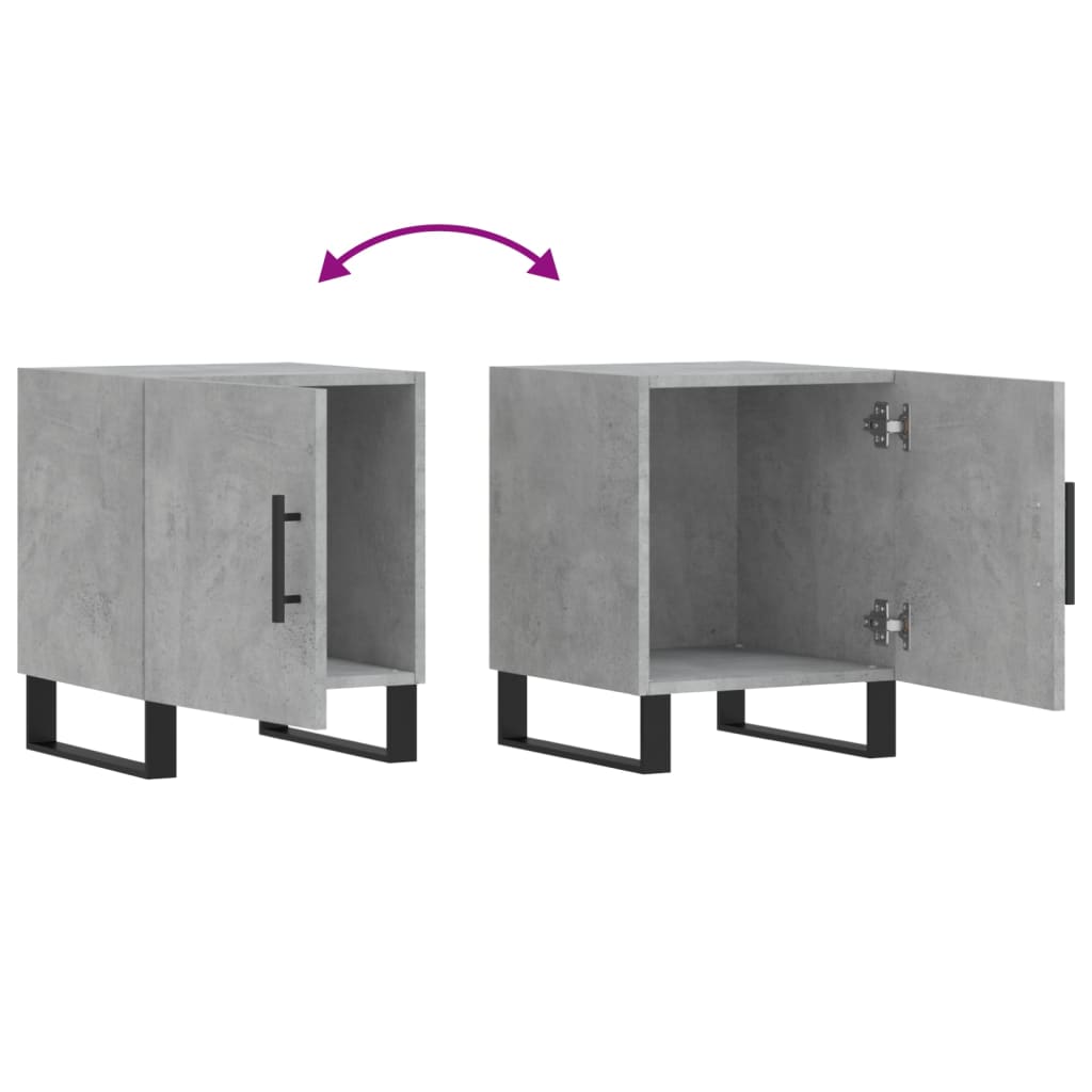 Concrete Grey Bedside Cabinets 2 pcs - 40x40x50 cm, Engineered Wood