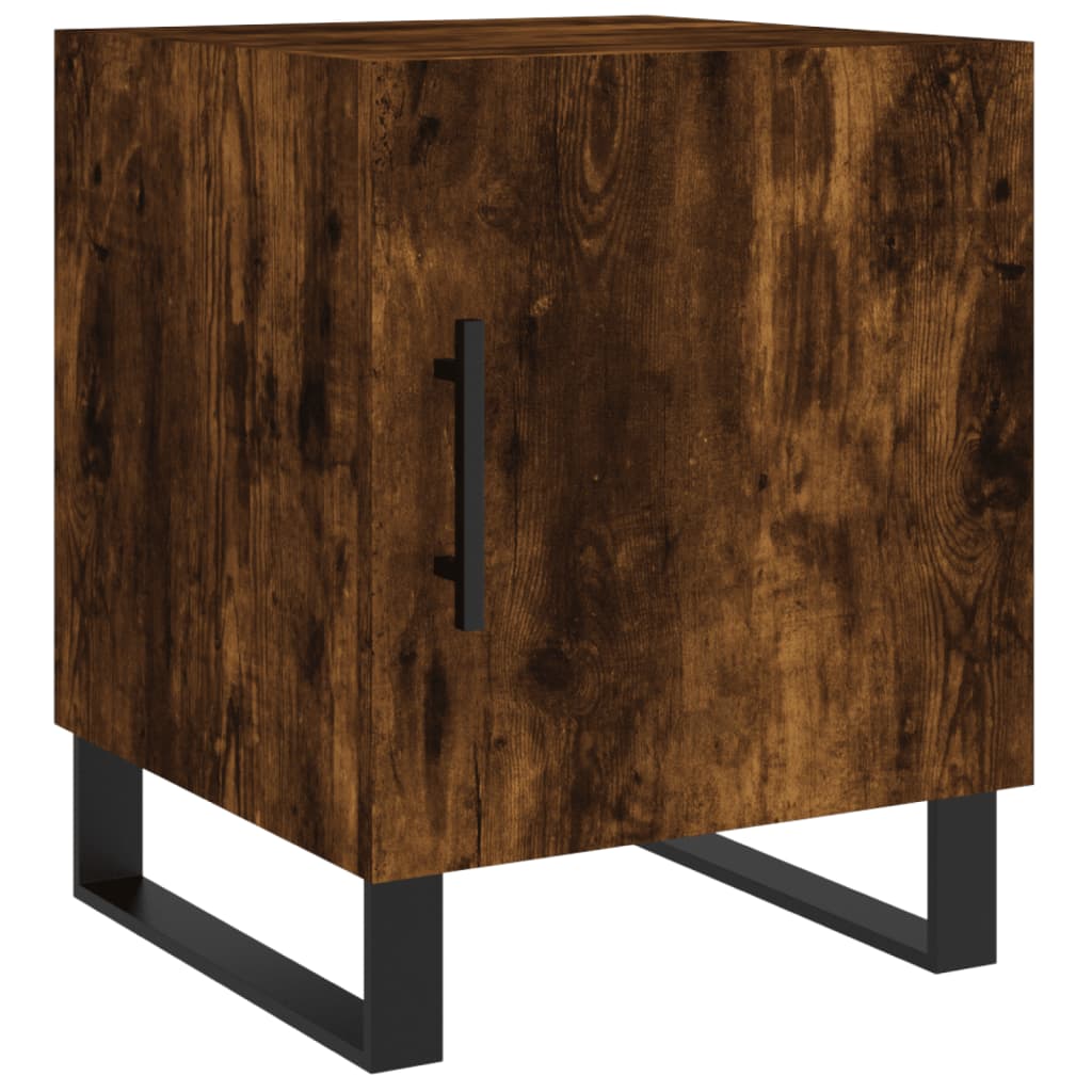 Smoked Oak Bedside Cabinet 40x40x50 cm - Engineered Wood