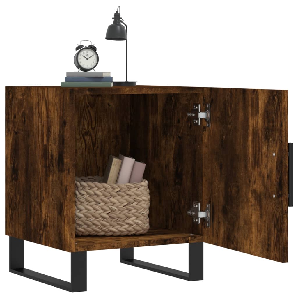 Smoked Oak Bedside Cabinet 40x40x50 cm - Engineered Wood