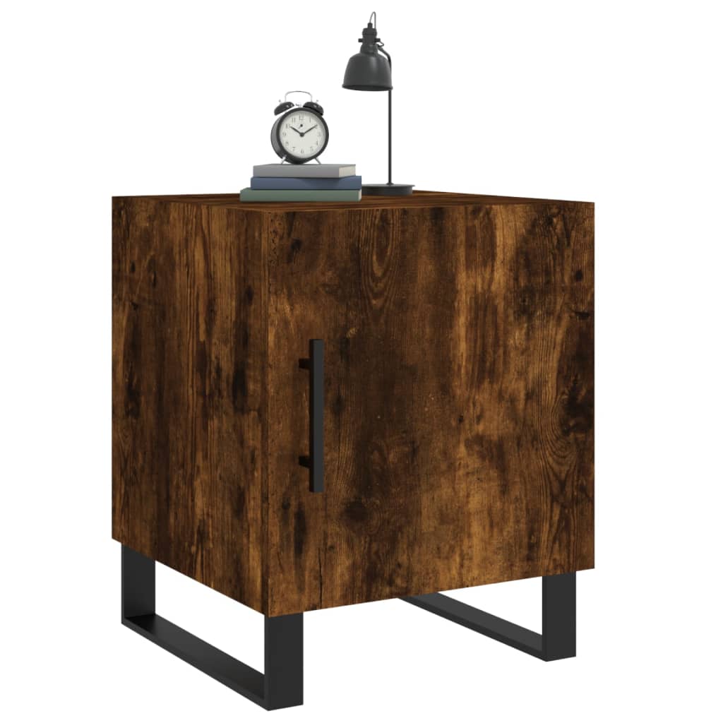 Smoked Oak Bedside Cabinet 40x40x50 cm - Engineered Wood