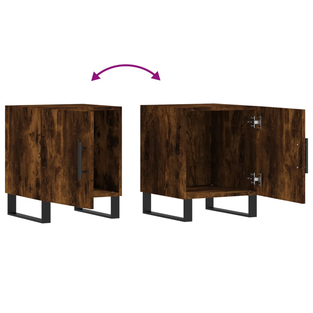 Smoked Oak Bedside Cabinet 40x40x50 cm - Engineered Wood