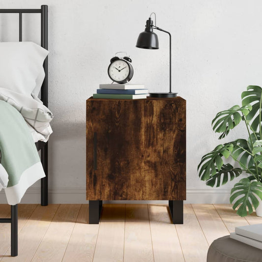 Smoked Oak Bedside Cabinet 40x40x50 cm - Engineered Wood