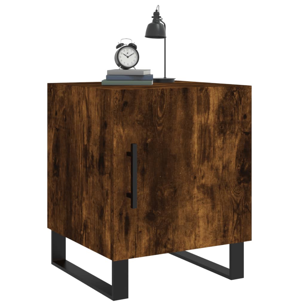 Smoked Oak Bedside Cabinets 2pcs - 40x40x50cm Engineered Wood