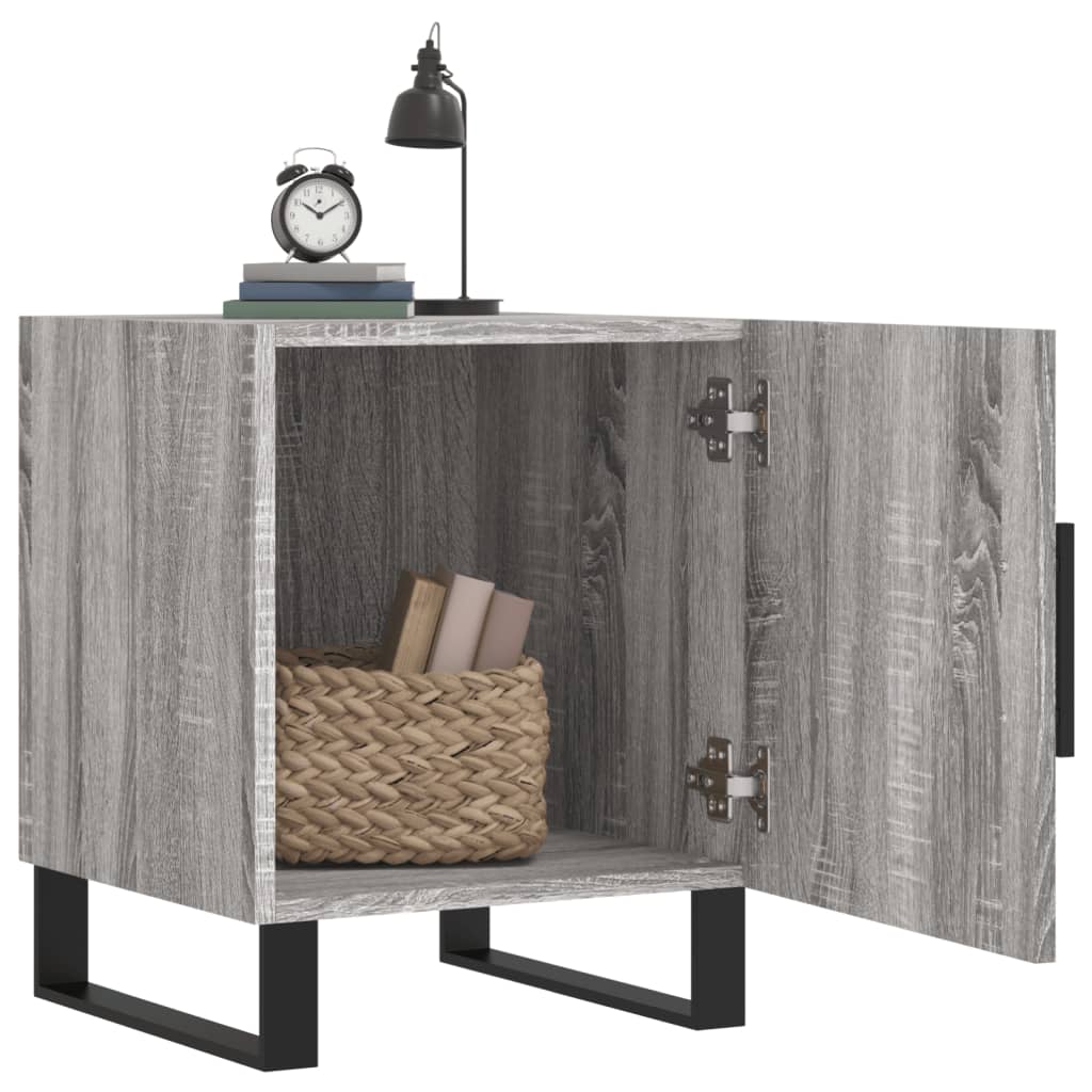 Grey Sonoma Bedside Cabinet 40x40x50 cm | Engineered Wood