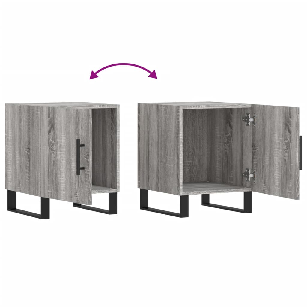 Grey Sonoma Bedside Cabinet 40x40x50 cm | Engineered Wood