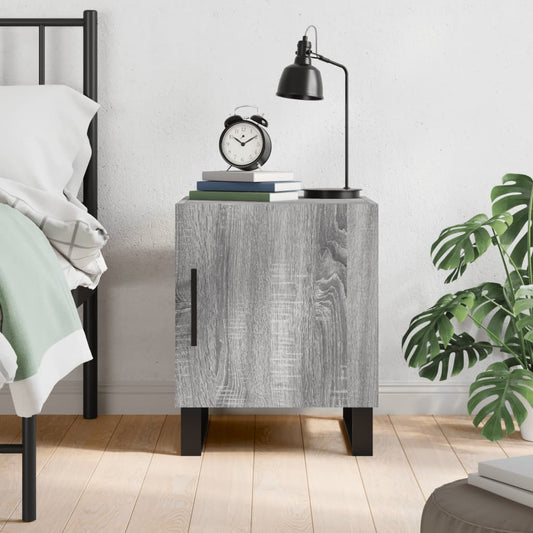 Grey Sonoma Bedside Cabinet 40x40x50 cm | Engineered Wood