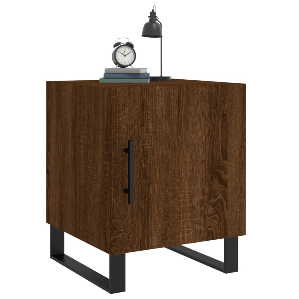 Brown Oak Bedside Cabinets 2pcs - 40x40x50 cm Engineered Wood