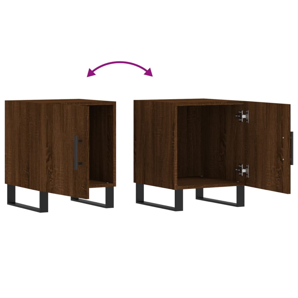 Brown Oak Bedside Cabinets 2pcs - 40x40x50 cm Engineered Wood