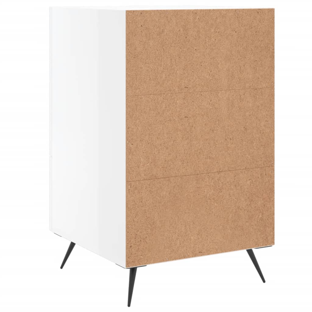 High Gloss White Bedside Cabinet - 40x40x66 cm Engineered Wood