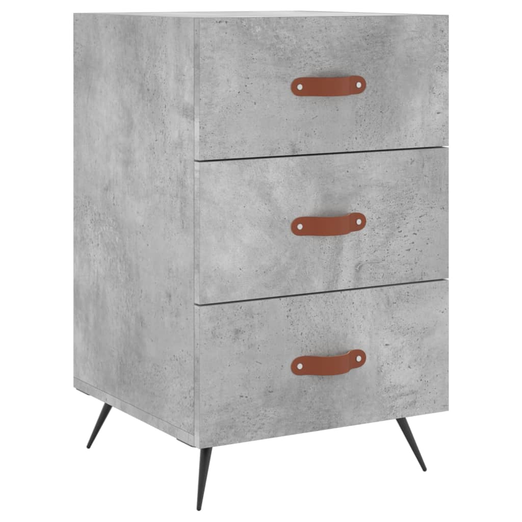 Concrete Grey Bedside Cabinet - 40x40x66 cm Engineered Wood