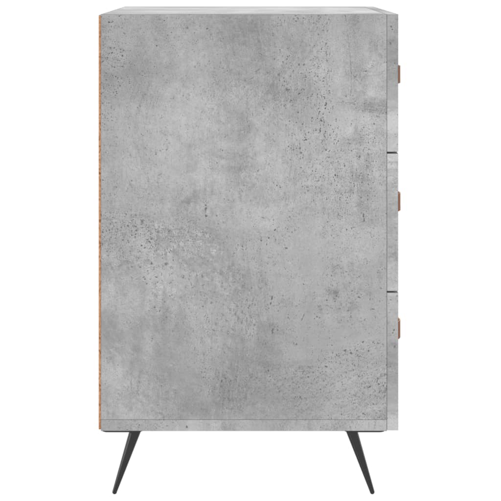Concrete Grey Bedside Cabinet - 40x40x66 cm Engineered Wood