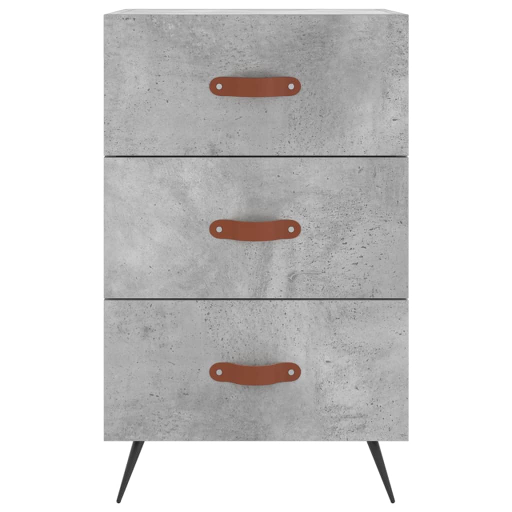 Concrete Grey Bedside Cabinet - 40x40x66 cm Engineered Wood