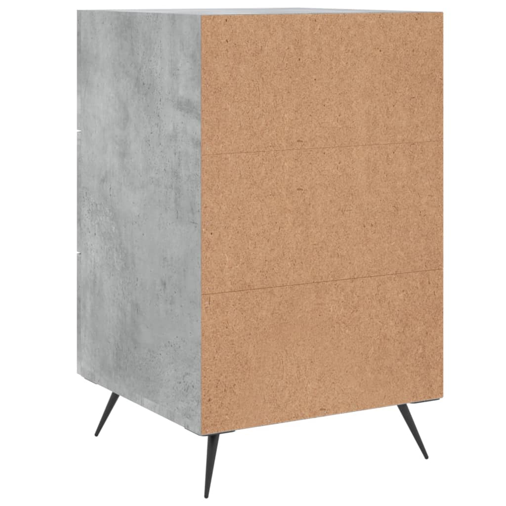 Concrete Grey Bedside Cabinet - 40x40x66 cm Engineered Wood