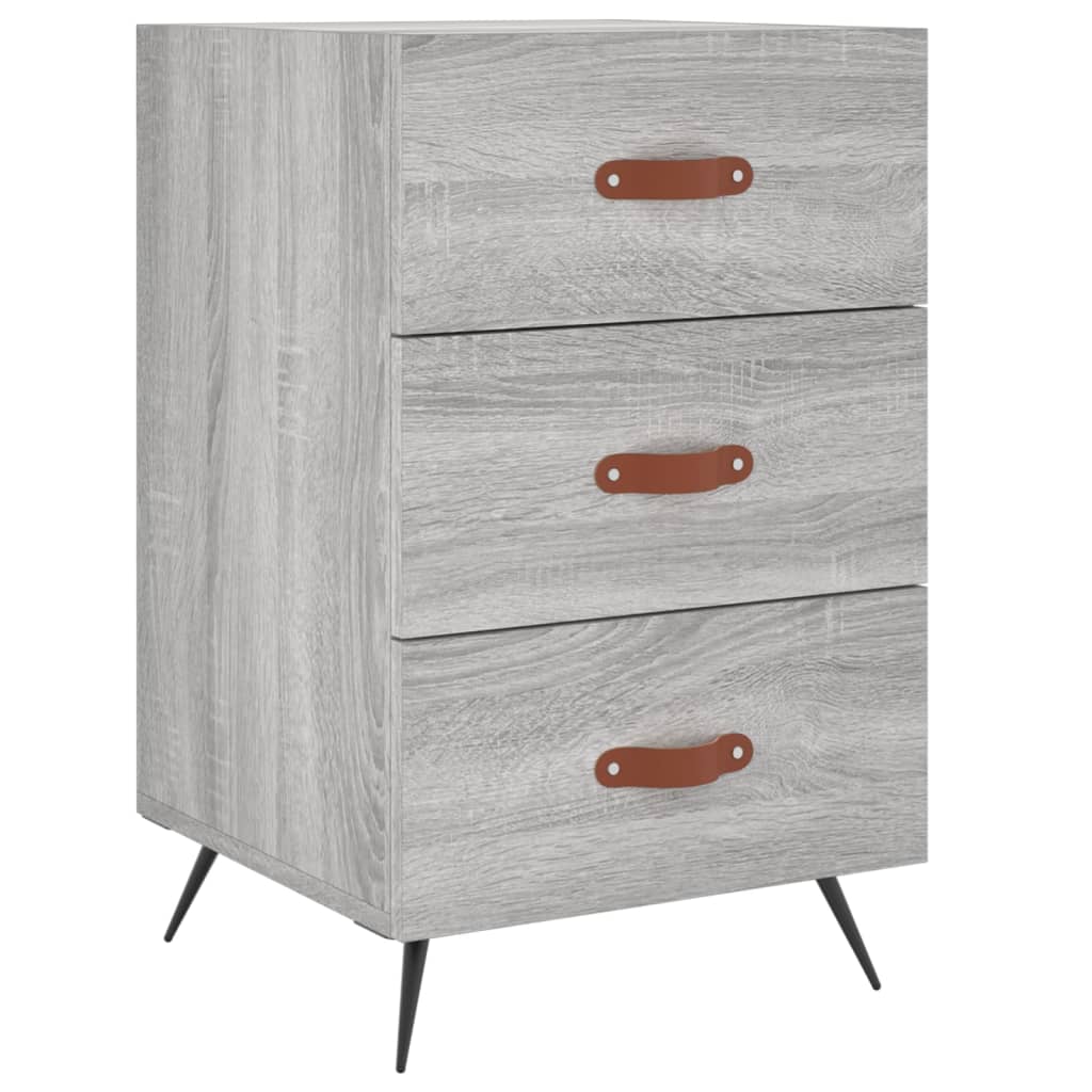 Grey Sonoma Bedside Cabinet, 40x40x66 cm, Engineered Wood