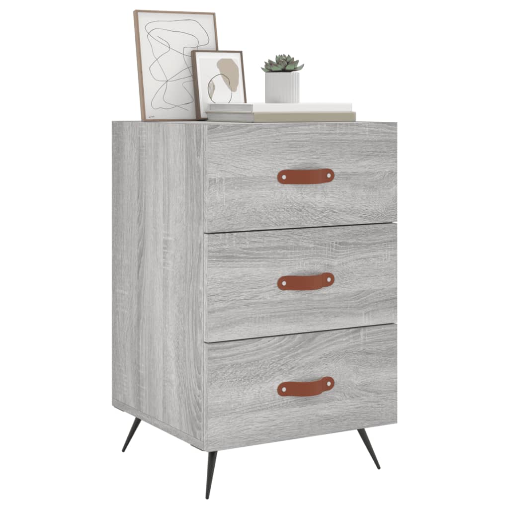 Grey Sonoma Bedside Cabinet, 40x40x66 cm, Engineered Wood