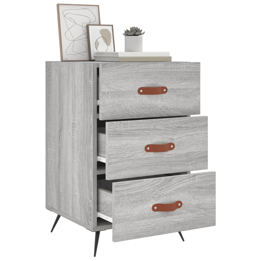 Grey Sonoma Bedside Cabinet, 40x40x66 cm, Engineered Wood