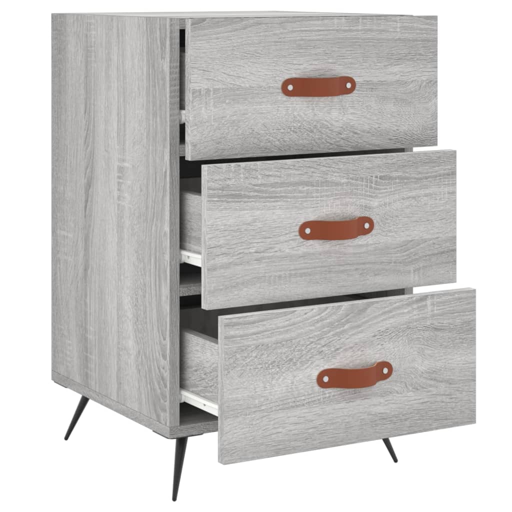 Grey Sonoma Bedside Cabinet, 40x40x66 cm, Engineered Wood